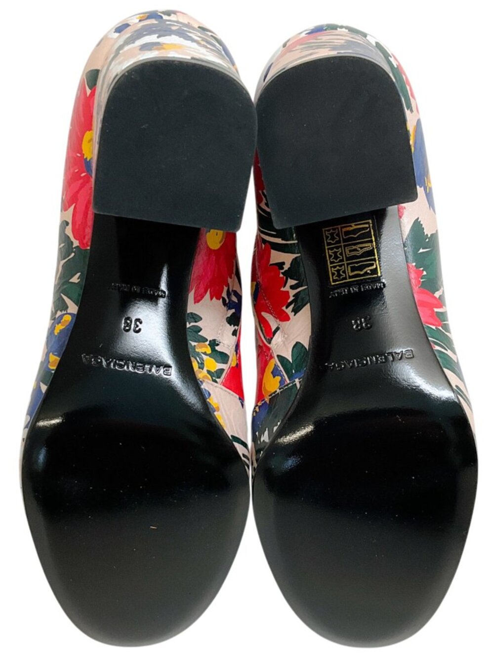 Balenciaga Multi Floral Print Leather Booties - Picture 8 of 12